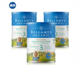 【澳洲直邮包邮】Bellamy's 贝拉米 有机奶粉3段 900克x3罐/箱（12个月以上适用） 